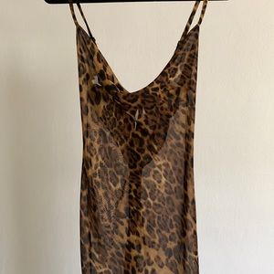 Sheer Maxi Leopard Print Dress